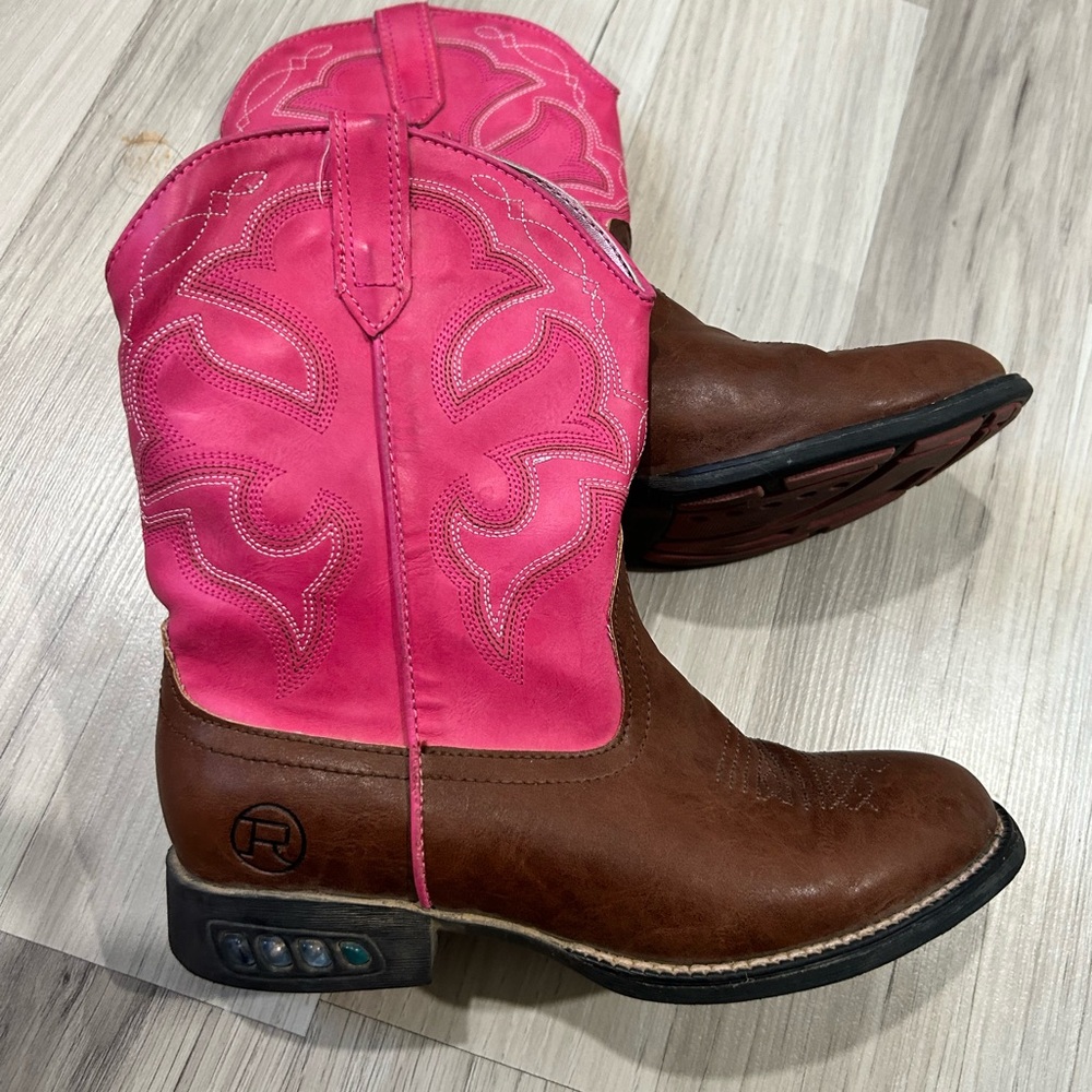 Roper Boot‎ Barn  little girls light up leather boots size 2